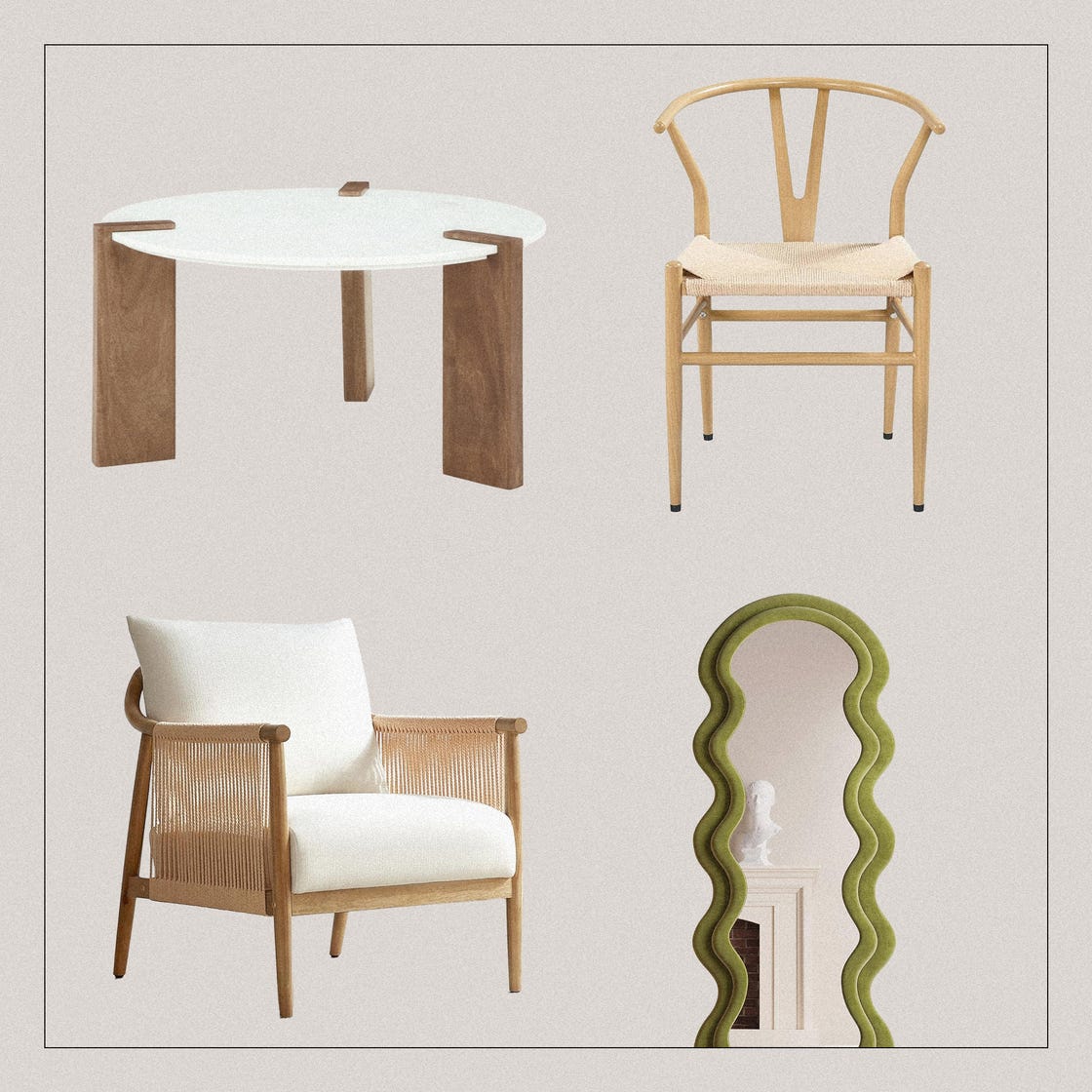 collection of modern furniture and decor items