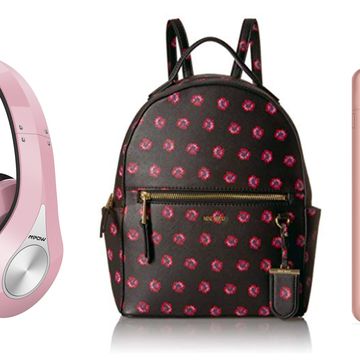 Pink, Headphones, Product, Backpack, Bag, Audio equipment, Gadget, Design, Magenta, Technology, 