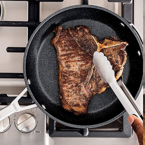 nonstick cookware side by side with a vacuum to highlight amazons sale