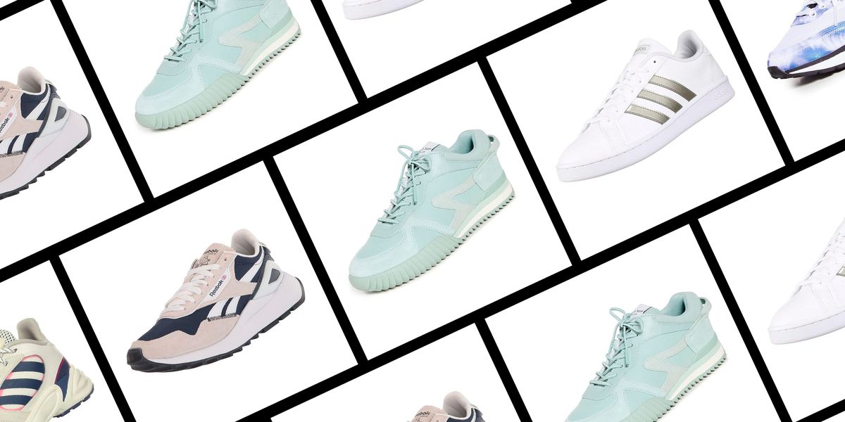a collage of sneakers on sale on amazon to illustrate a roundup of amazon prime day sneakers on sale