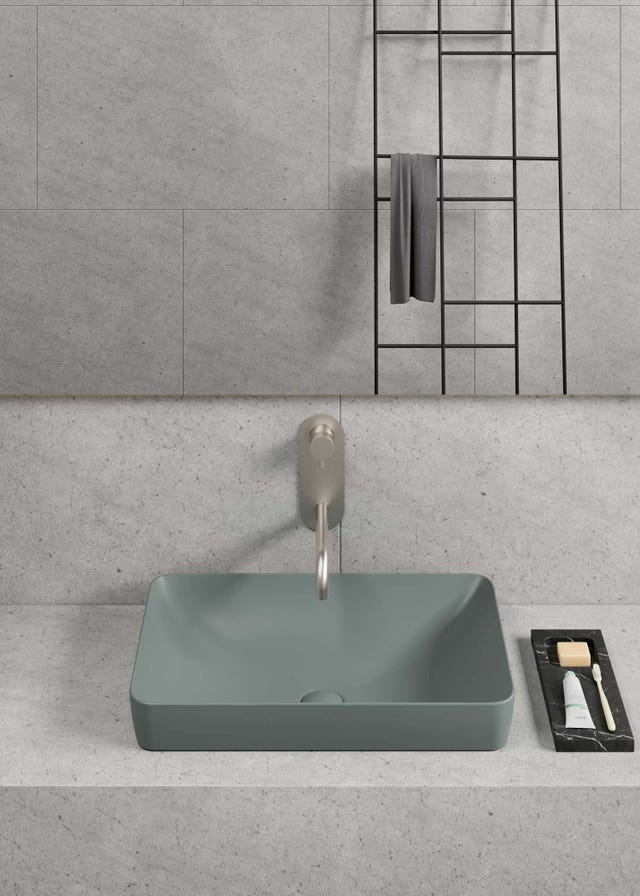 The new colors palette for the bathroom is inspired by nature