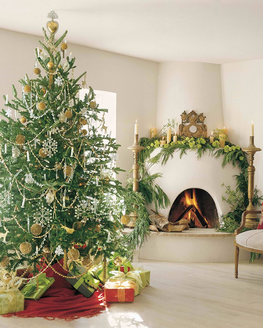ambiente navidad decoracion dorado arbol