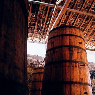 A barrel made out of Brazilian amburana wood used to age cachaça