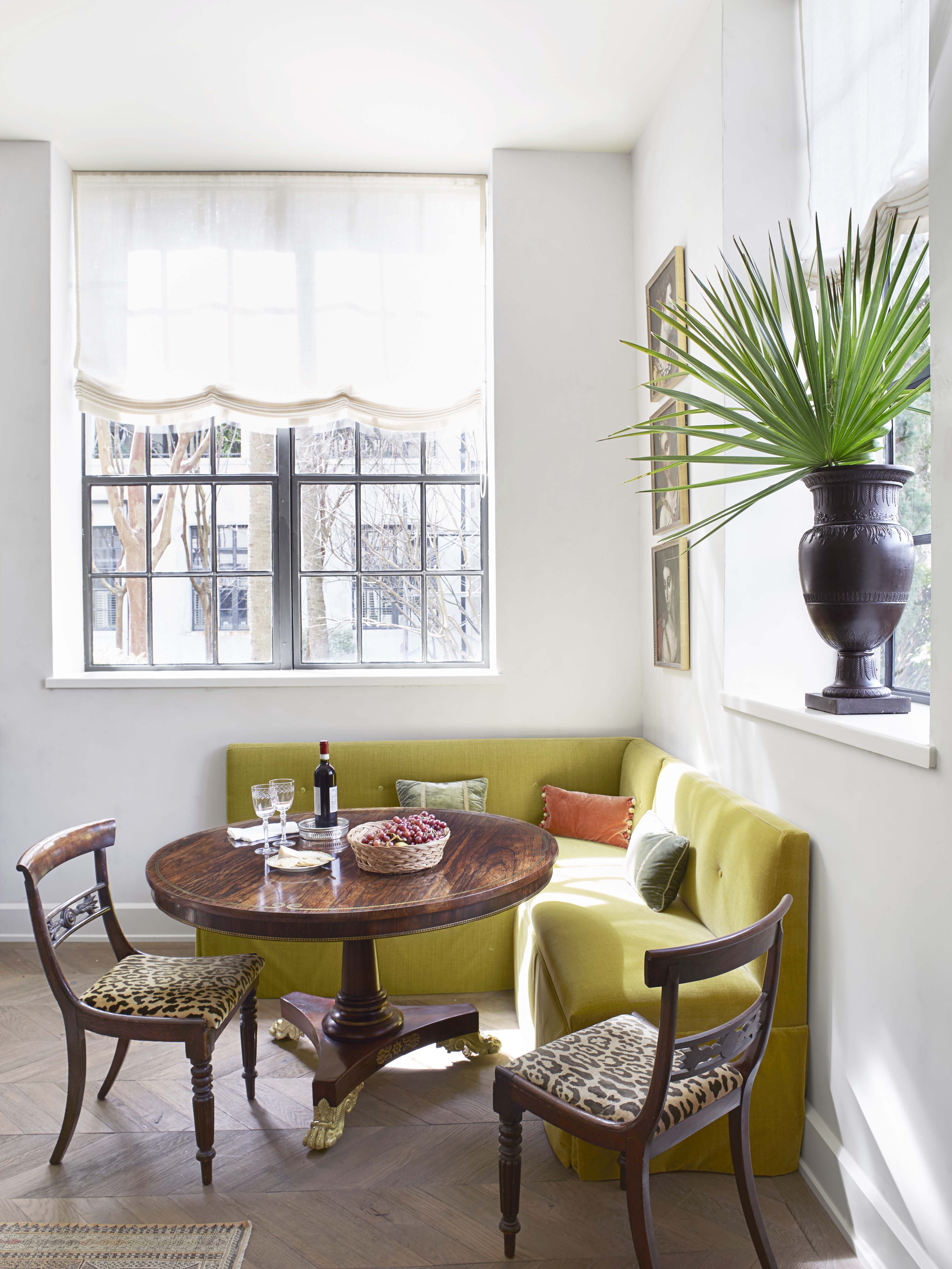 Dining table with banquette outlet seating