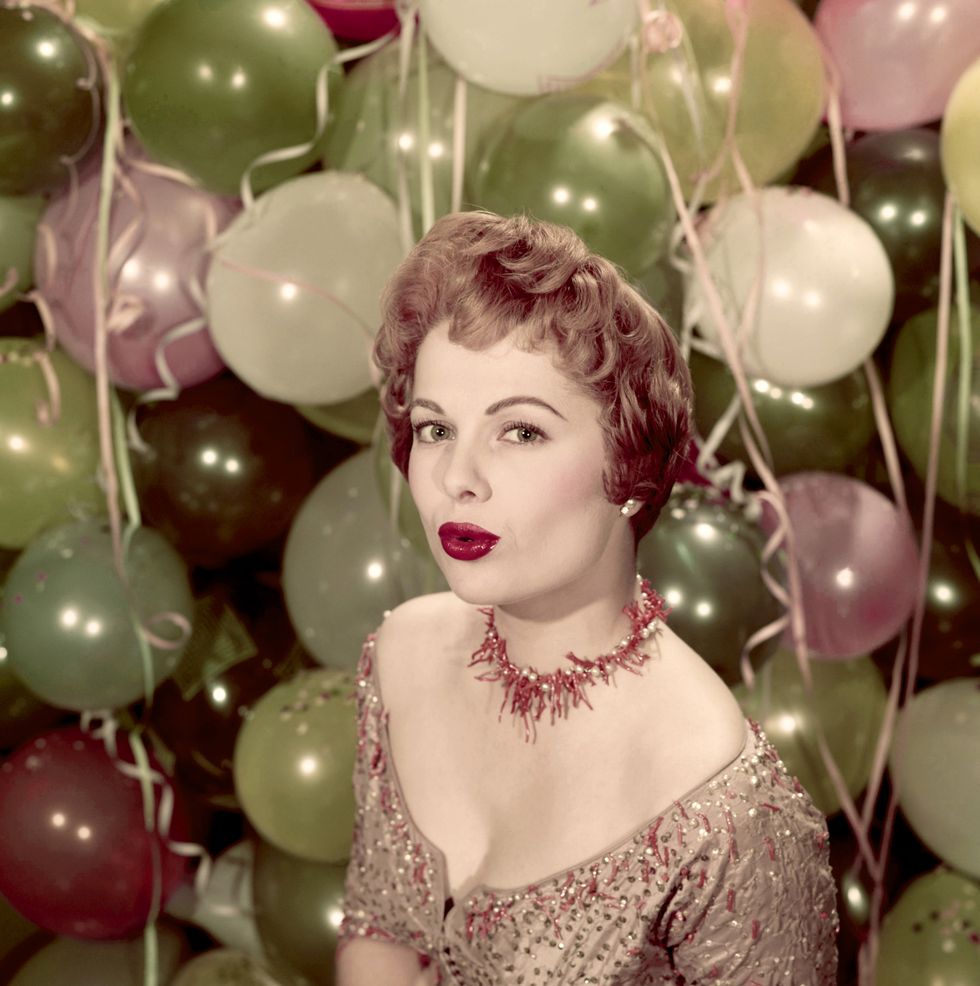 american actress martha hyer 1924 2014 poses for a portrait with balloons in new york, new york, circa 1953 photo by tplpgetty images