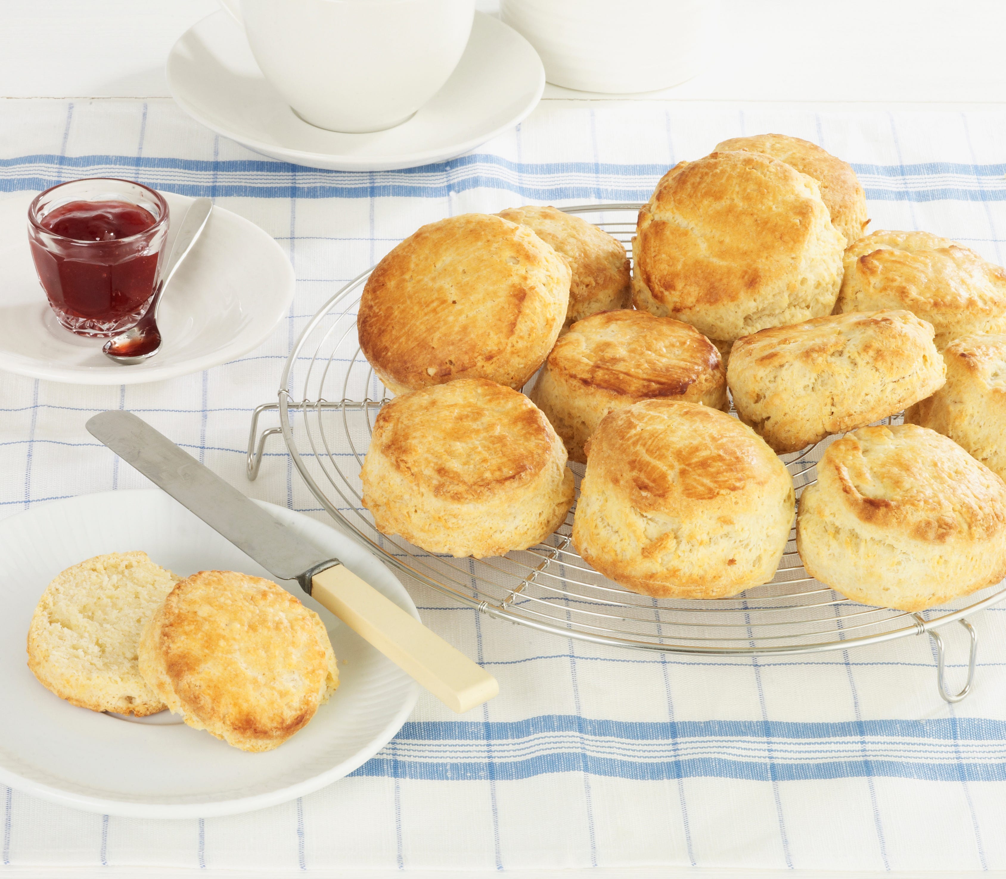 American buttermilk biscuits, served with jam