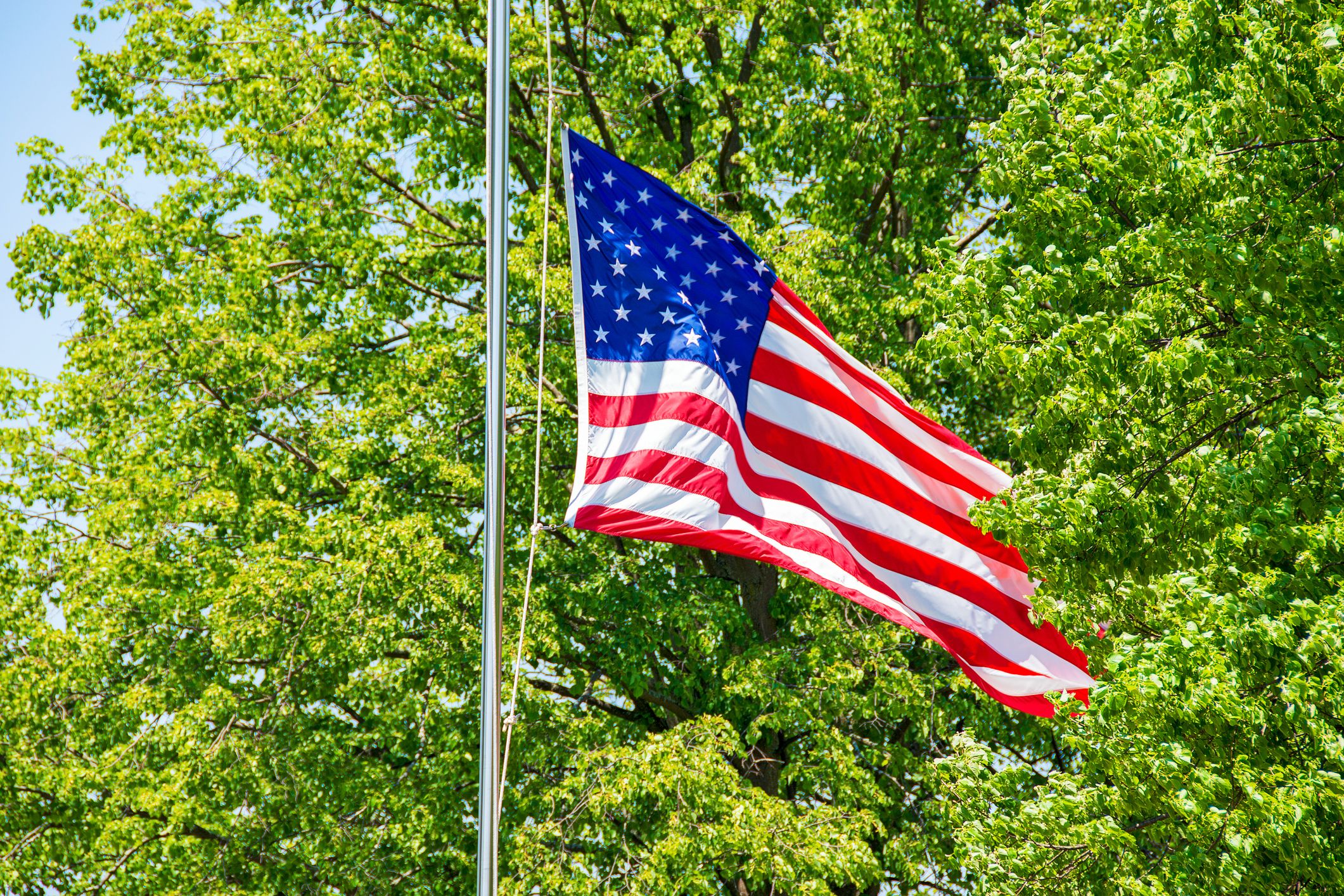 Flag hanging properly deals in a flagpole