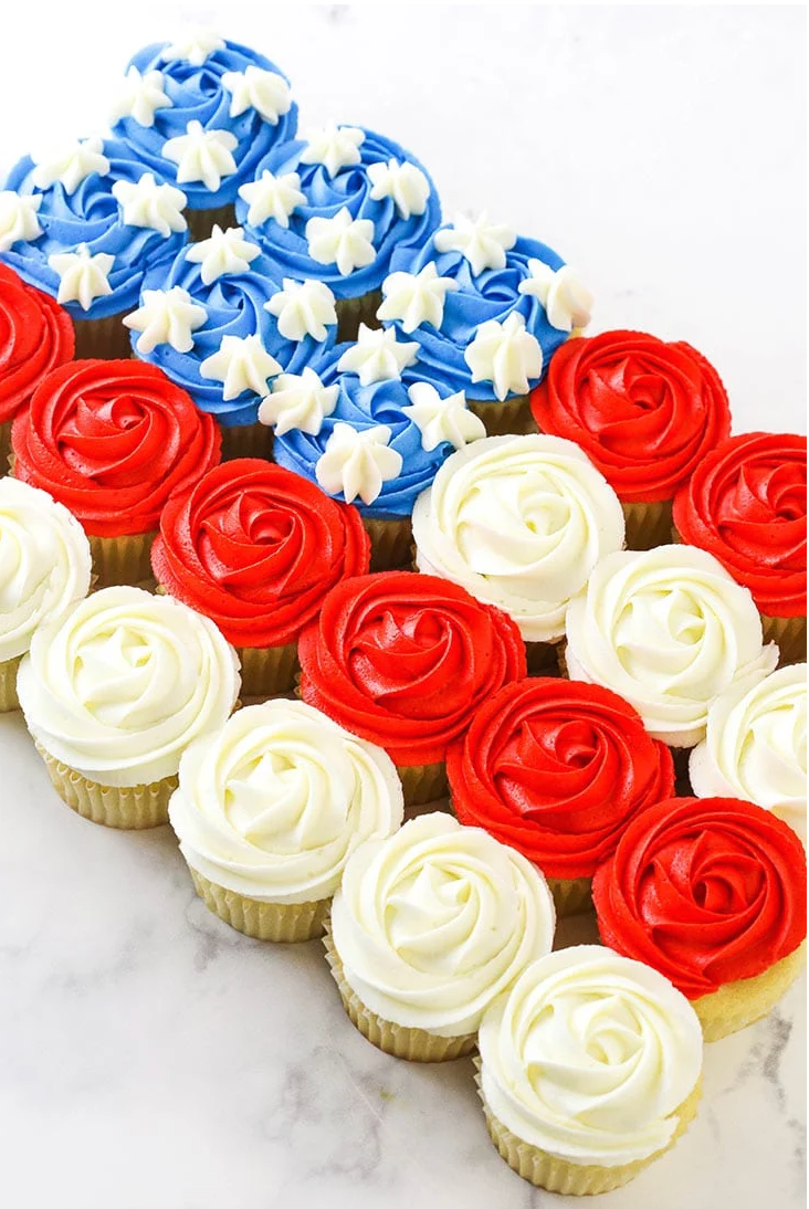 american flag cupcake cake