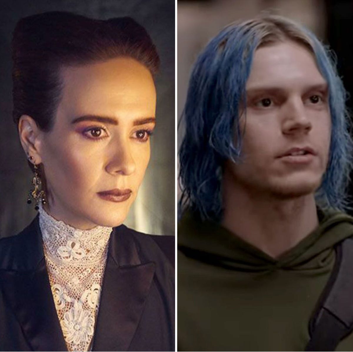 sarah paulson, evan peters and lady gaga in american horror story