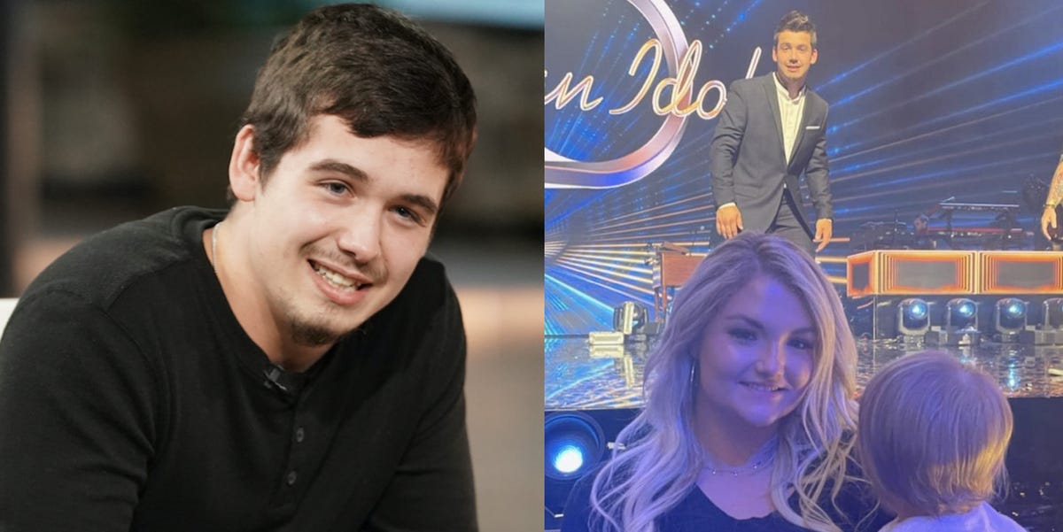abc 'american idol' 2022 winner noah thompson girlfriend angel dixon and son walker instagram