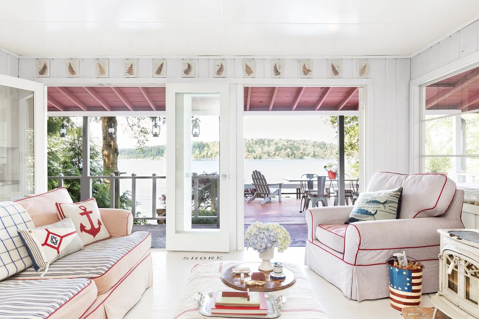 coastal living room with lake views