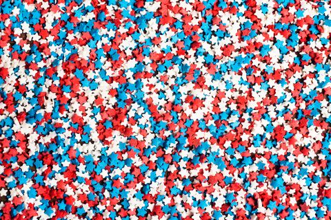 american independence day background with blue, white and red mixed stars celebration of american independence day, the 4th of july the fourth of july holiday concept top view with copy space