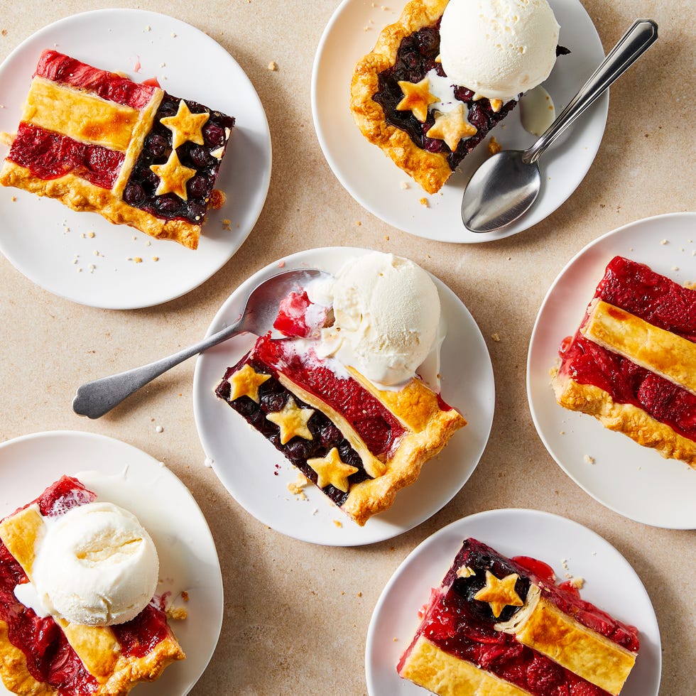 strawberries and blueberries with pie crust stars and stripes
