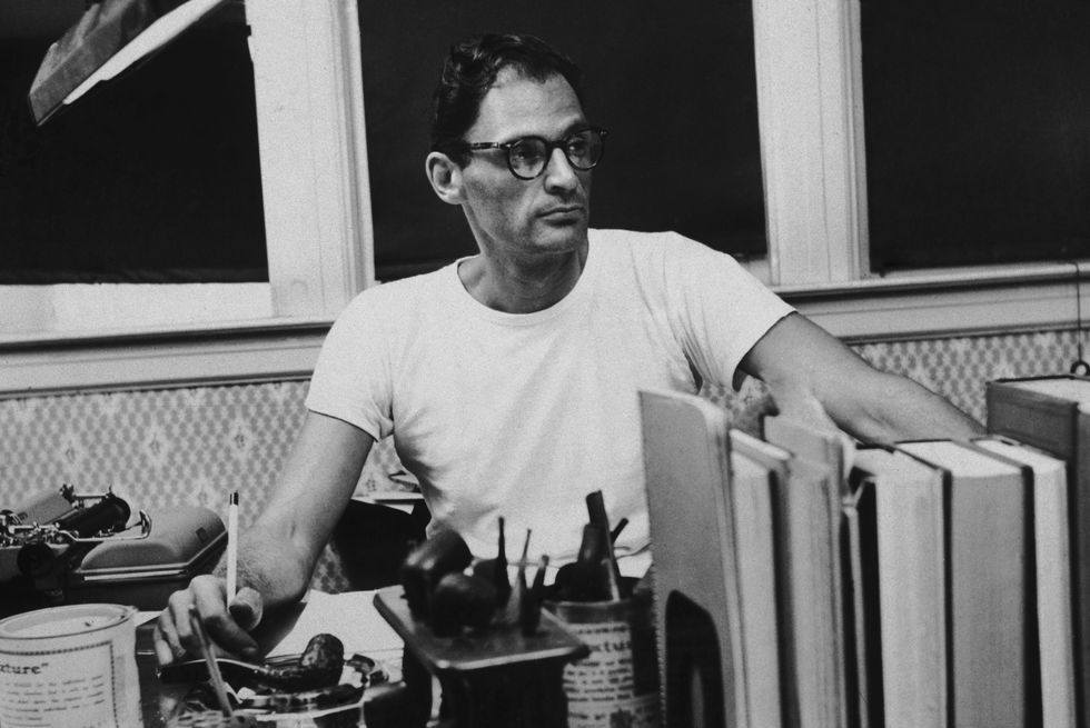 arthur miller working at his desk