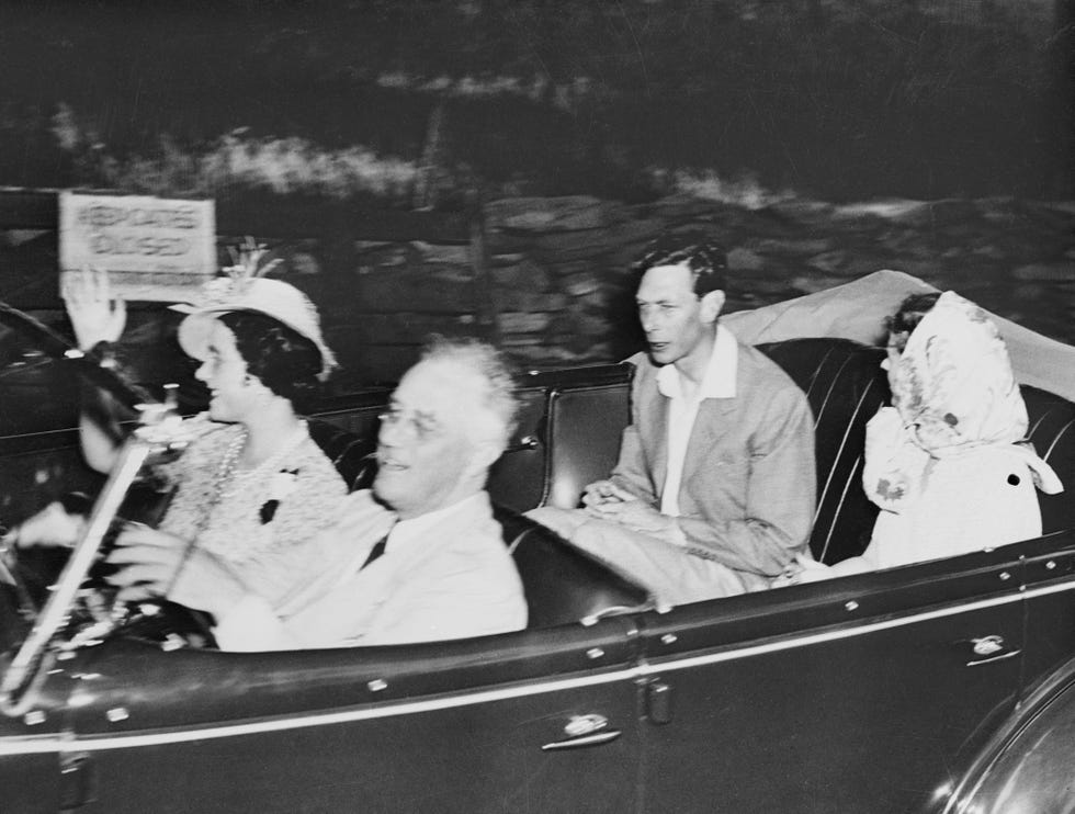 president roosevelt chauffeuring king and queen of england