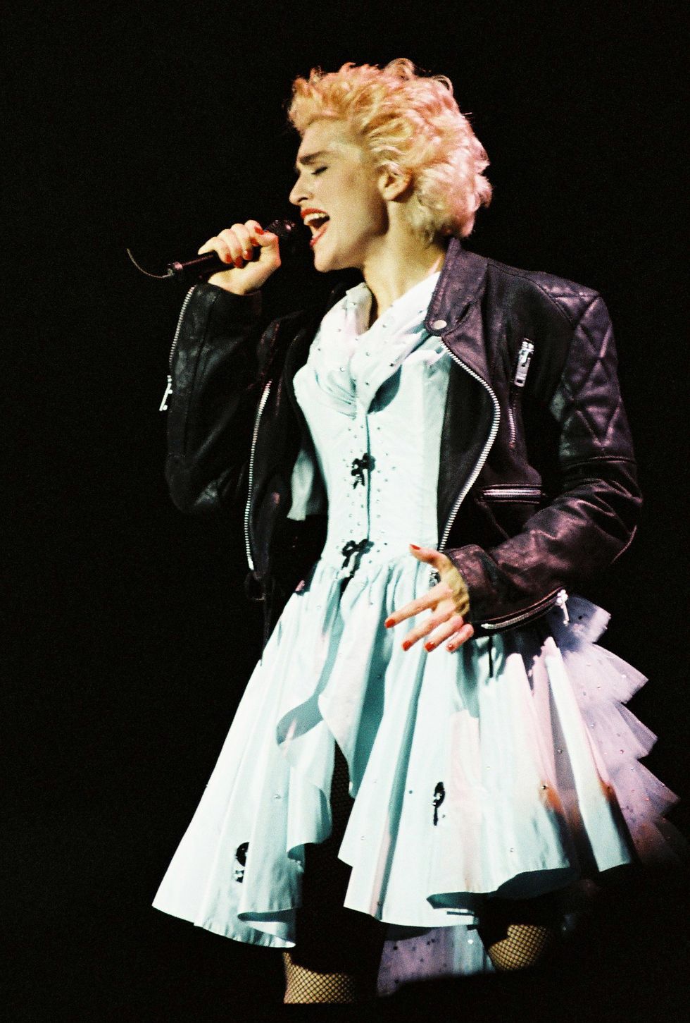 madonna performs at wembley stadium in 1987