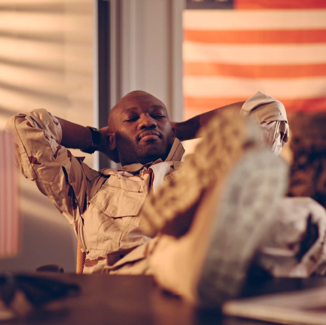 american soldier resting