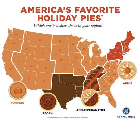 america's favorite holidays pie map