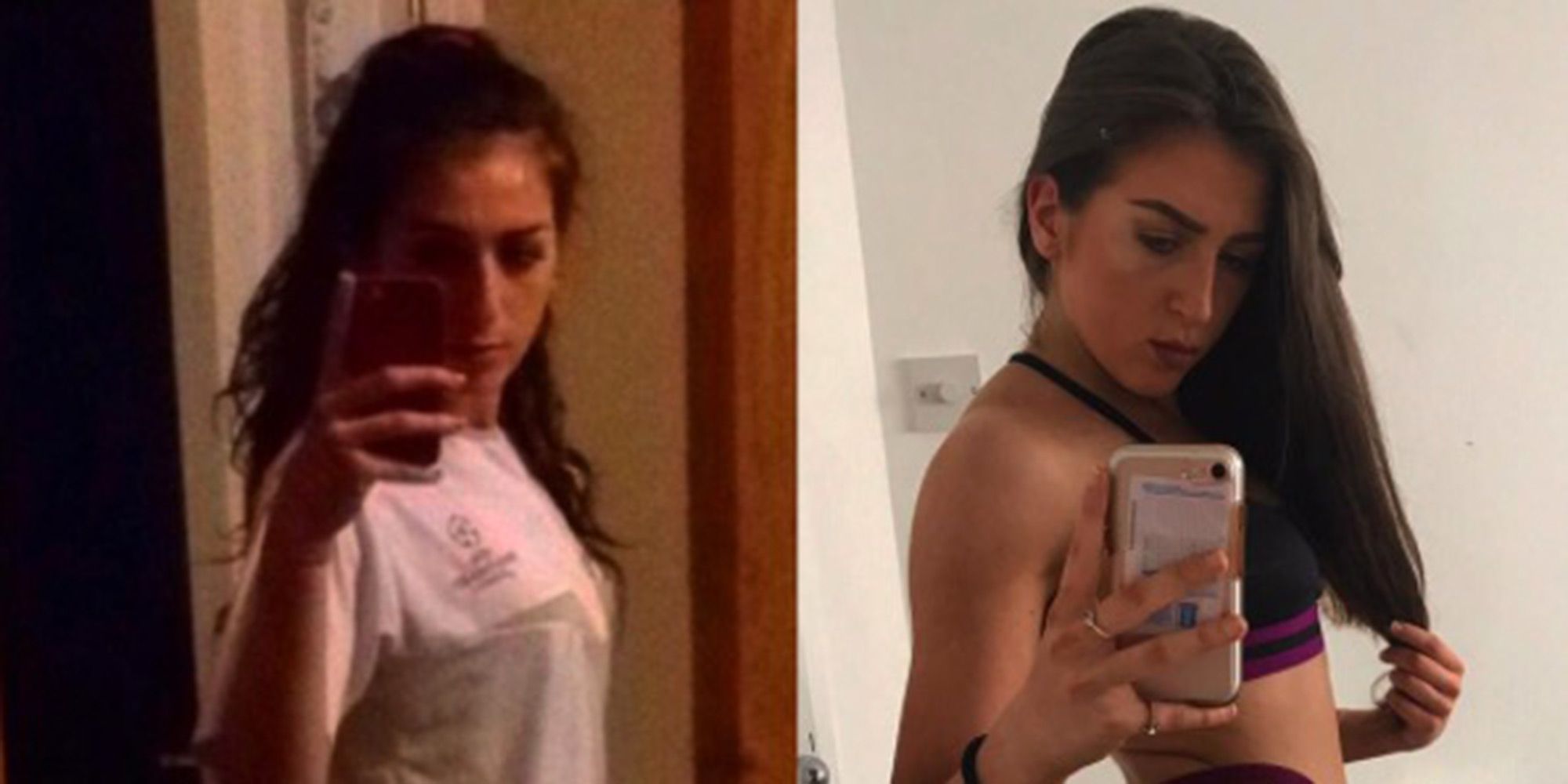 Student shares empowering photo to show the difference a two-stone weight  gain has made