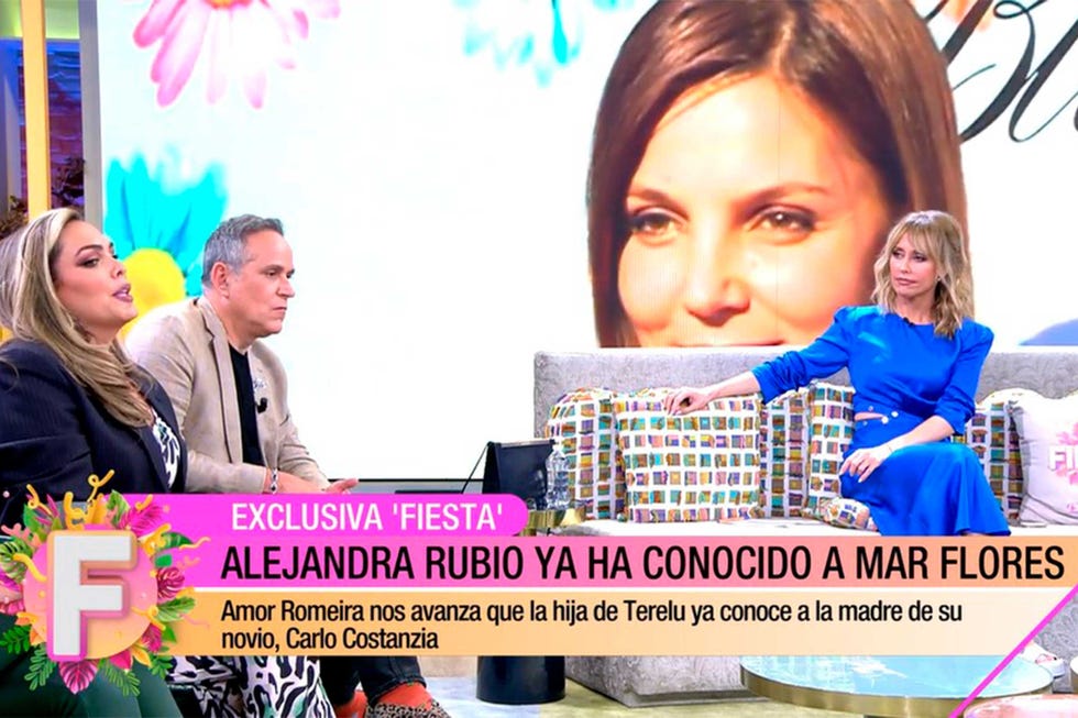 amor romeira en fiesta desvela que alejnadra rubio y carlo costanzia ya se conocen