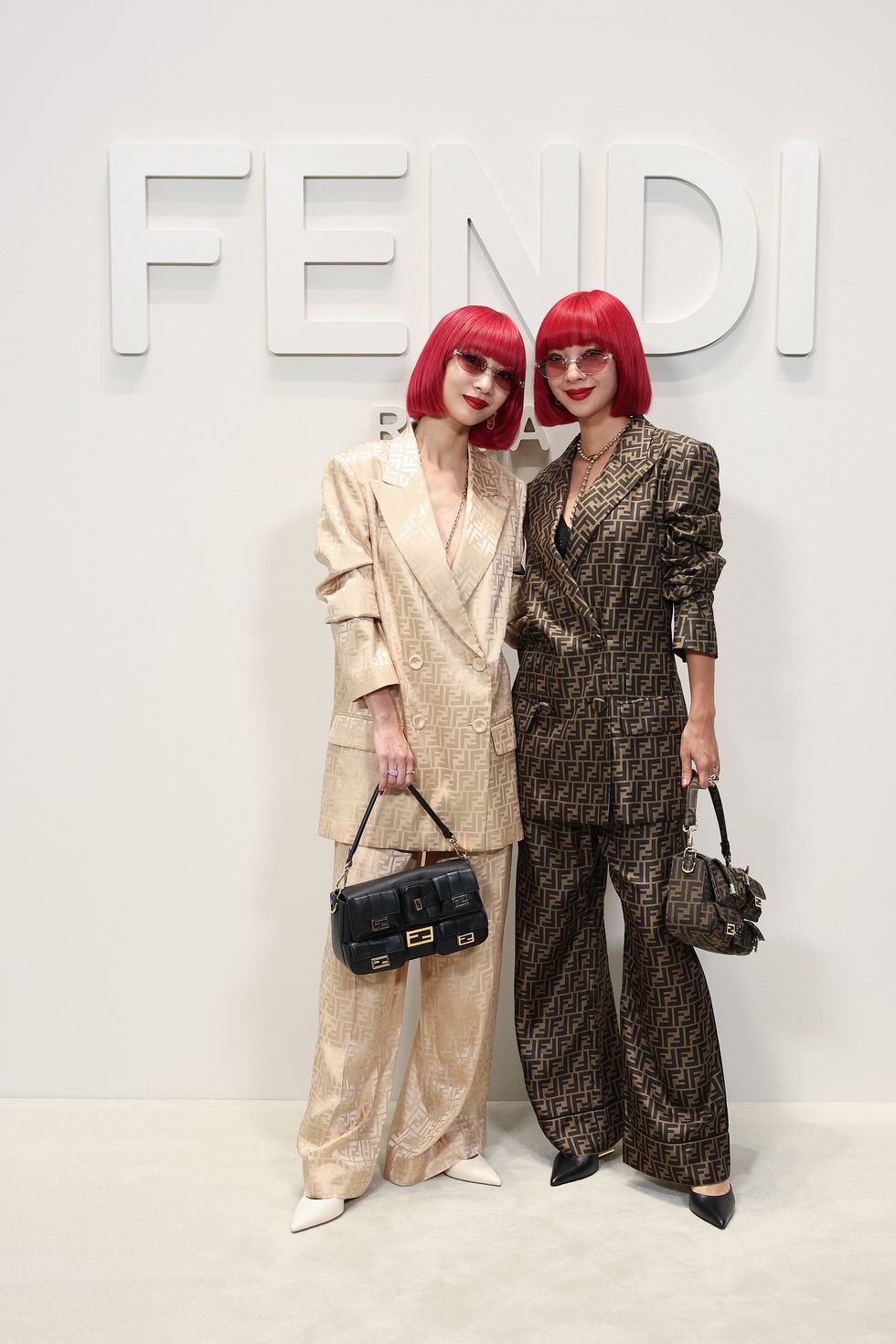milan, italy september 20 amy and aya attend the fendi spring summer 2024 fashion show on september 20, 2023 in milan, italy photo by daniele venturelligetty images for fendi