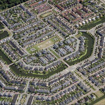 aerial view of residential area, heerhugowaard