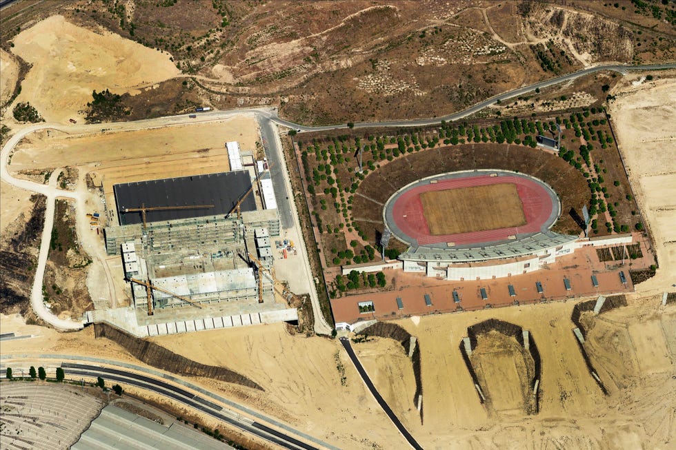 aerial view of estadio olimpico de la peineta, madrid