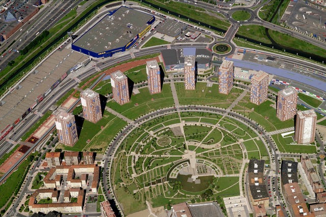 aerial view of megapark barakaldo, bilbao