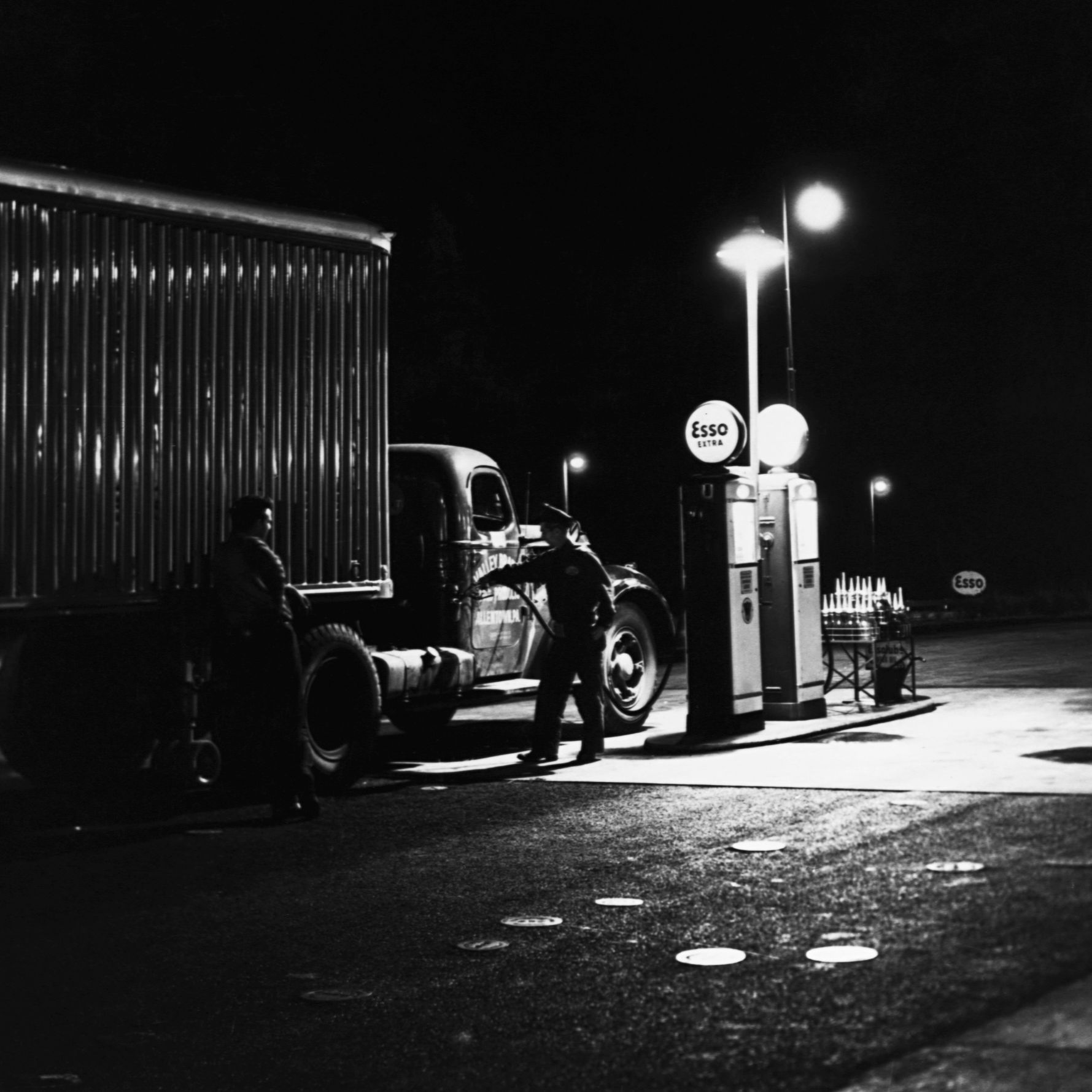 fueling truck at filling station