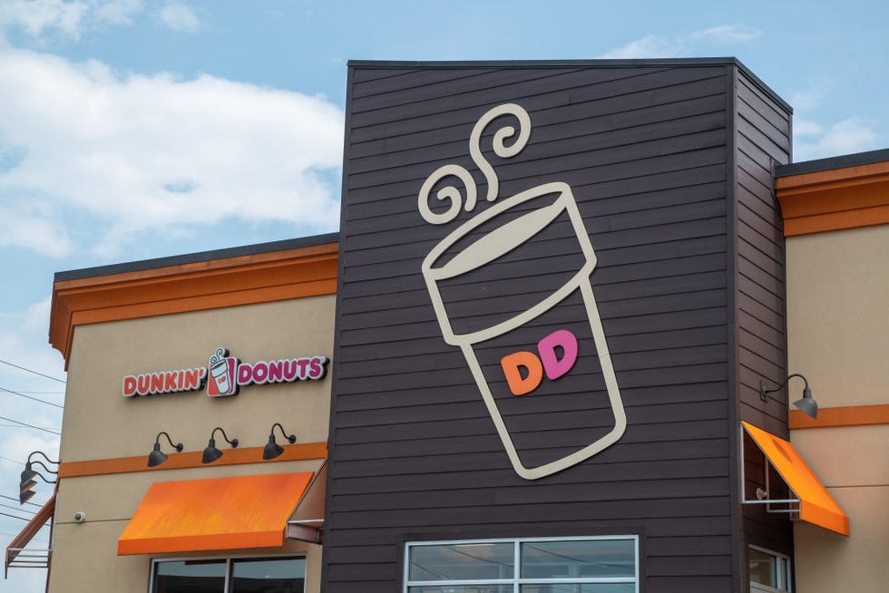 an exterior view of the dunkin' donuts restaurant in muncy