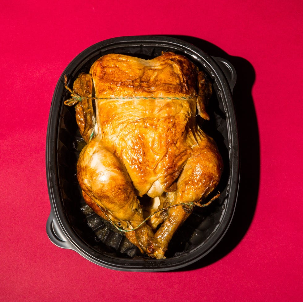 An organic rotisserie chicken An organic rotisserie chicken