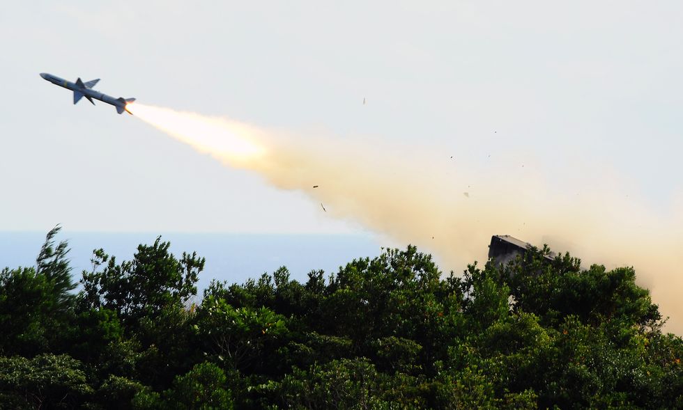 an us made sparrow missile is launched f