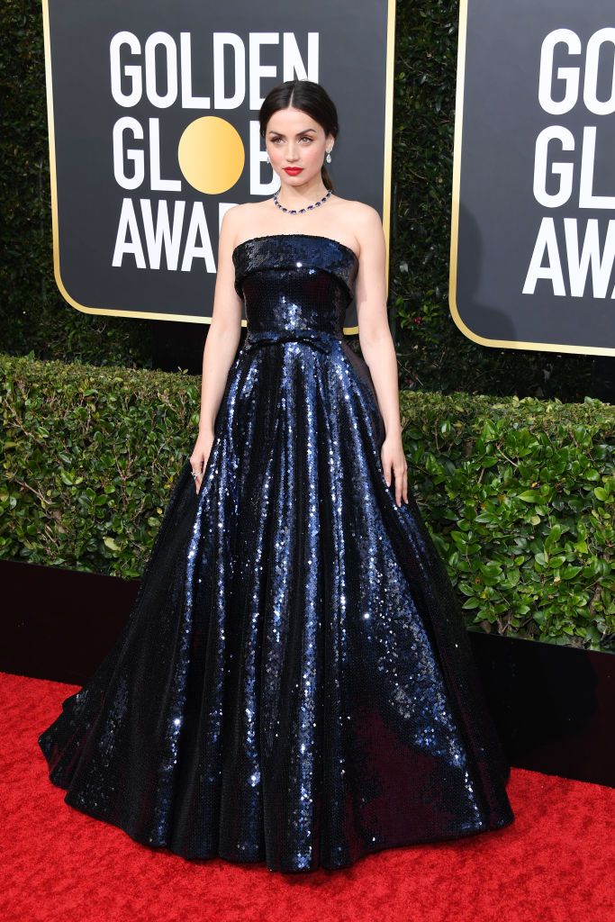 Ana de Armas Gets Graphic in Louis Vuitton Dress at Golden Globes