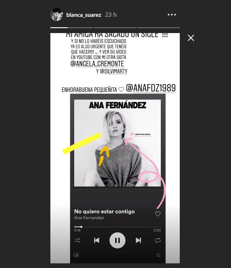 Ana Fernández, Las chicas del cable, No quiero estar contigo, Ana Fernández y Marlon, Ana Fernández canción