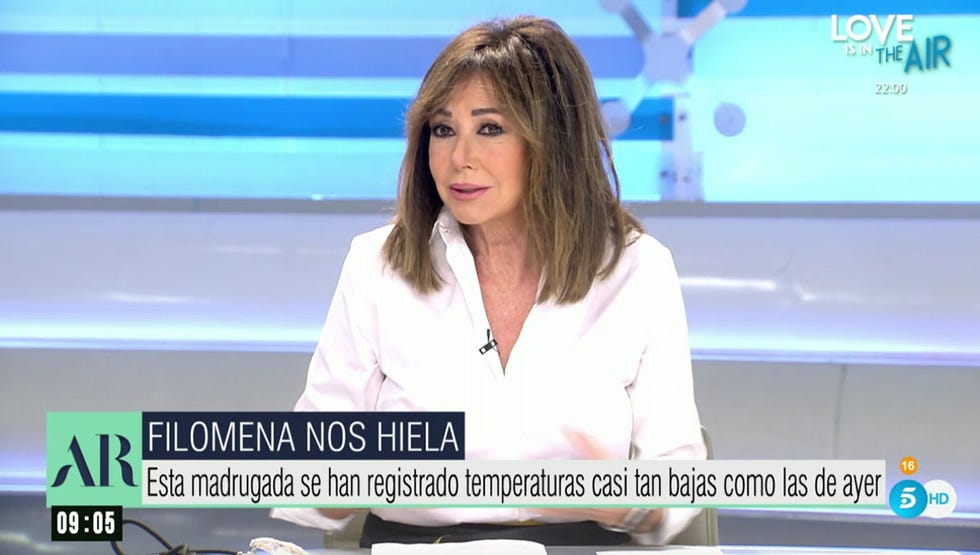 ana rosa quintana confiesa estar pasando frío en el plató de 'el programa de ana rosa'
