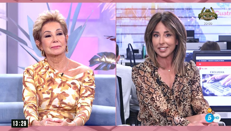 la presentadora de 'el programa de ana rosa' con la periodista de 'cuatro al día'