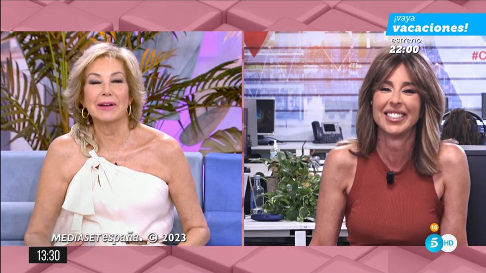 ana rosa quintana habla con ana terradillos en el programa de ana rosa y le invita a unas cervezas antes de irse de vacaciones