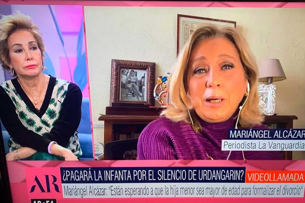 cristina e iñaki urdangarin no firmarán el divorcio hasta junio, así lo afirma la periodista mari Ángel alcázar
