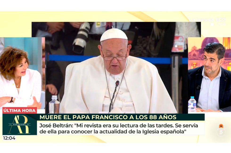 Ana Rosa Quintana cuenta el regalo que recibió del Papa Francisco cuando estaba  enferma: "Lo tengo en casa y lo voy a traer"