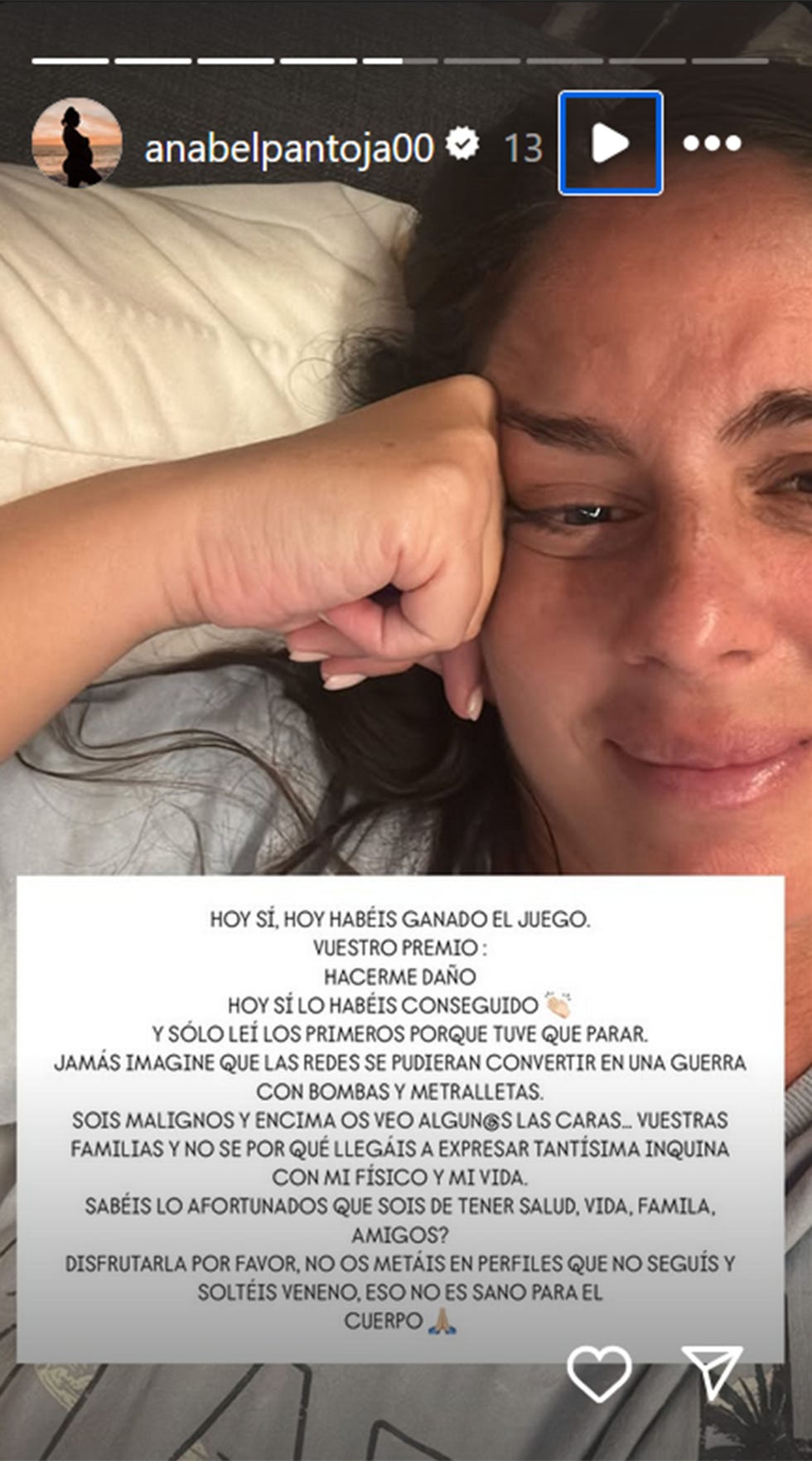 anabel pantoja llora tras las criticas por la boda de susana molina