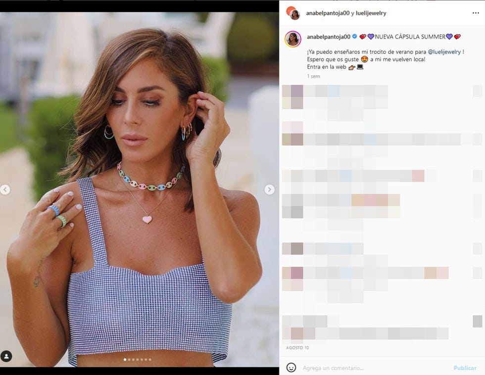 la sobrina de isabel pantoja posa con un top brillante