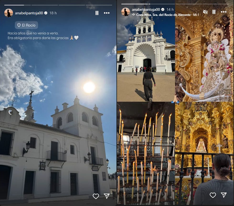 anabel pantoja comparte imagenes en instagram de su viaje a el rocio