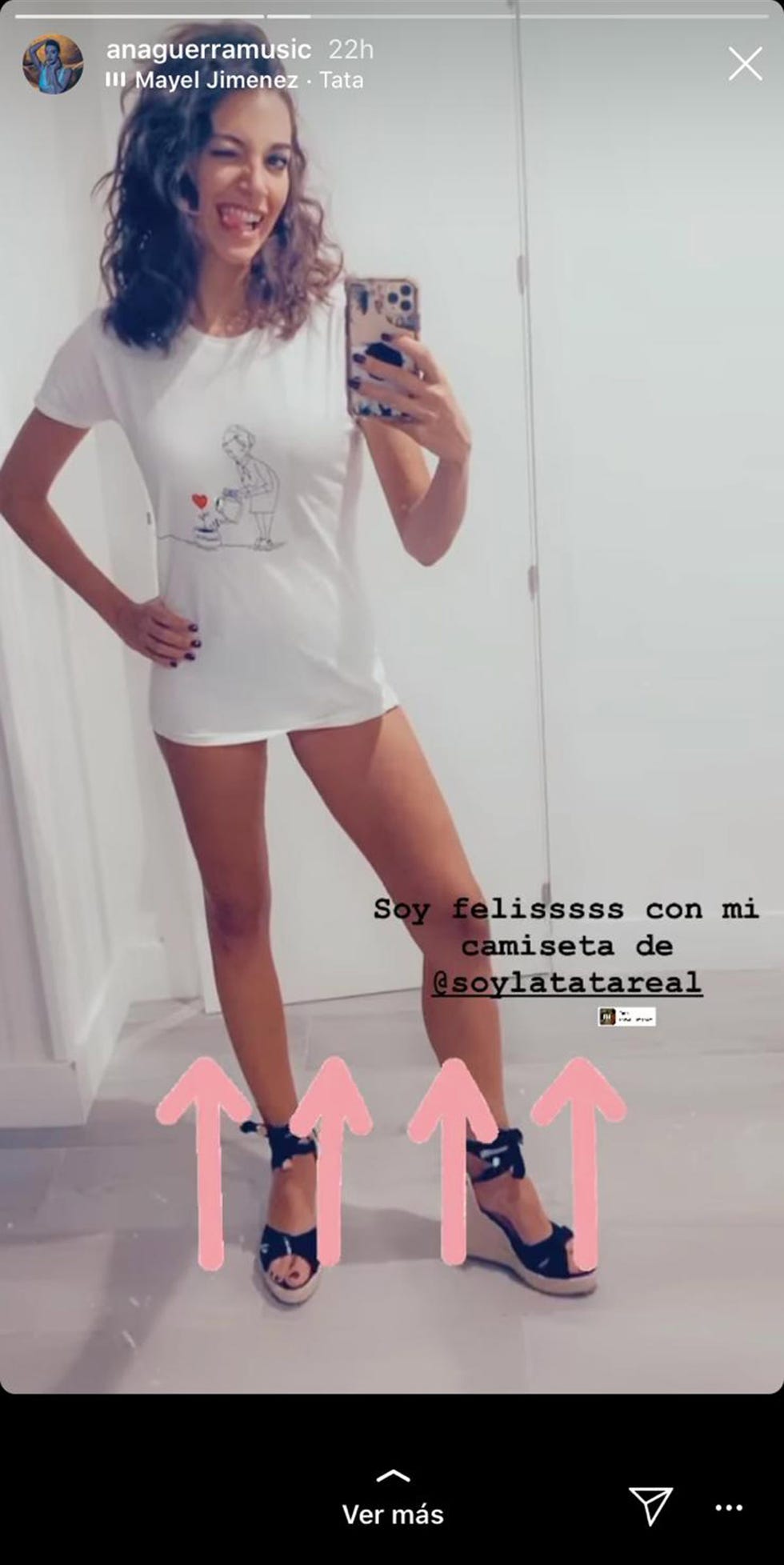 ana guerra luce una camiseta de la tata de miguel Ángel muñoz