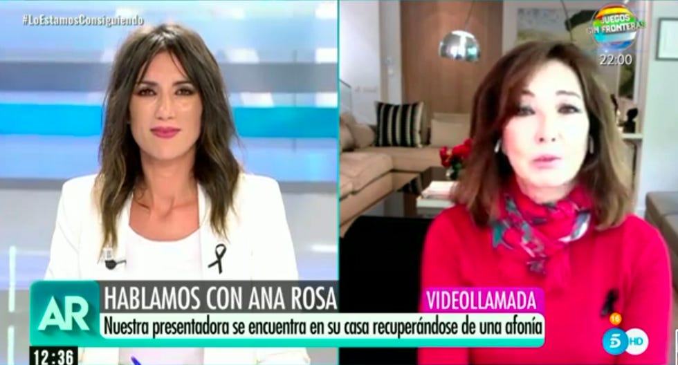 ana rosa quintana regresa a su programa y charla con patricia pardo