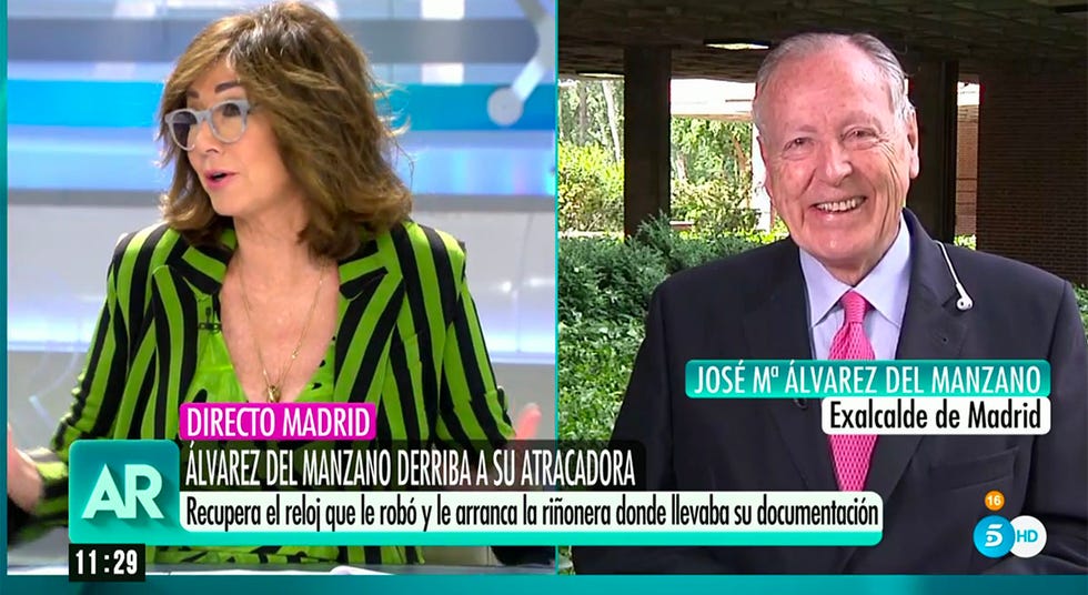 ana rosa quintana le cuenta a Álvarez del manzano cómo reaccionó a un intento de robo