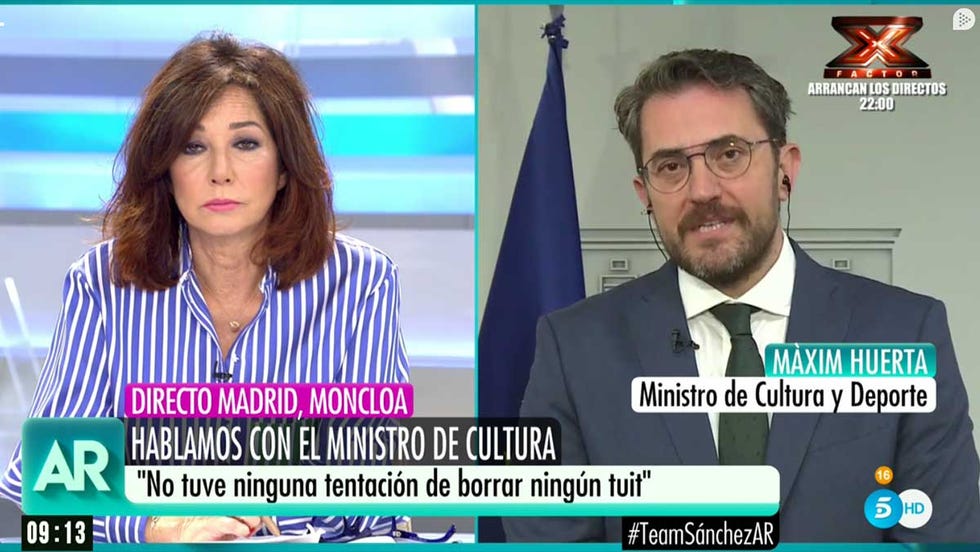 Máxim Huerta primera entrevista Ana Rosa Quintana