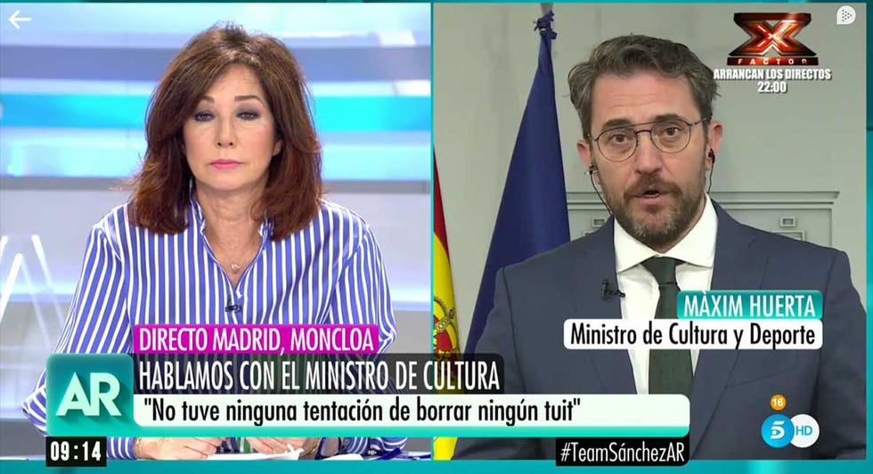 Màxim Huerta entrevista Ana Rosa Quintana