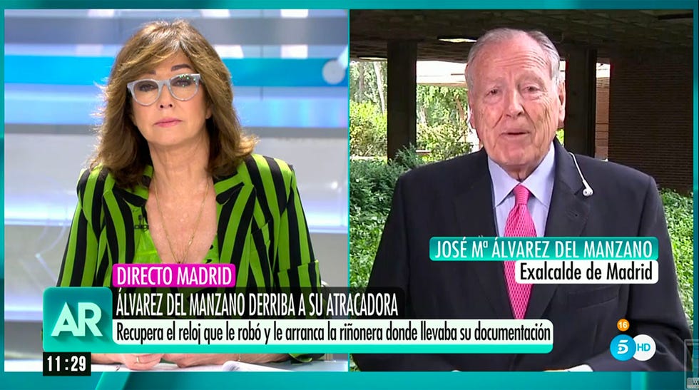 ana rosa quintana le cuenta a Álvarez del manzano cómo reaccionó a un intento de robo
