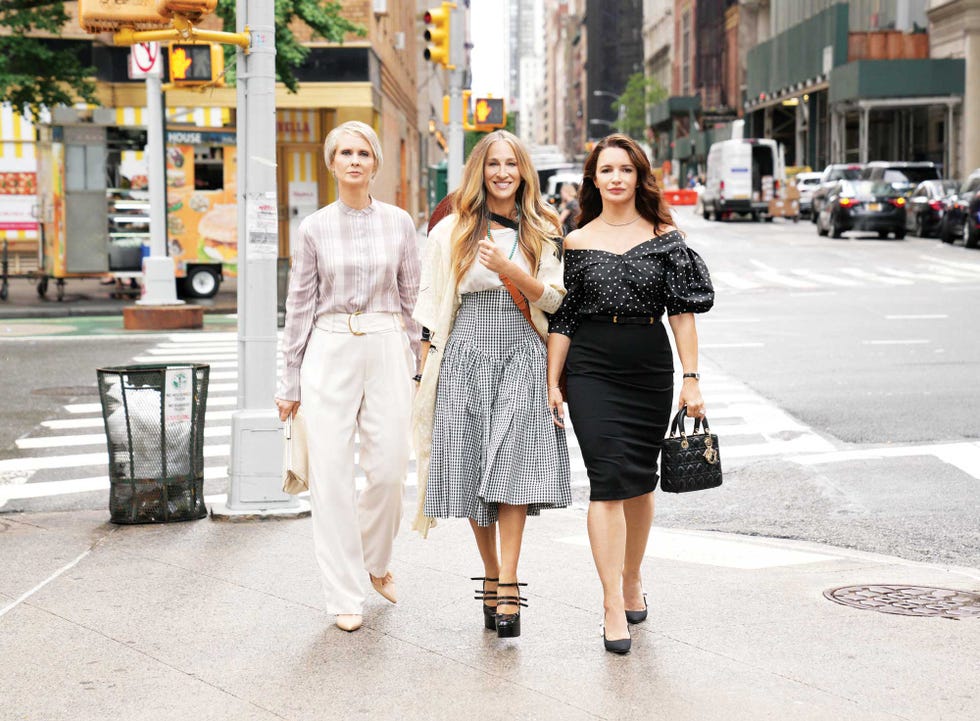 and just like that…, starring cynthia nixon, sarah jessica parker, and kristin davis, from left, is an example of a show targeted at older audiences