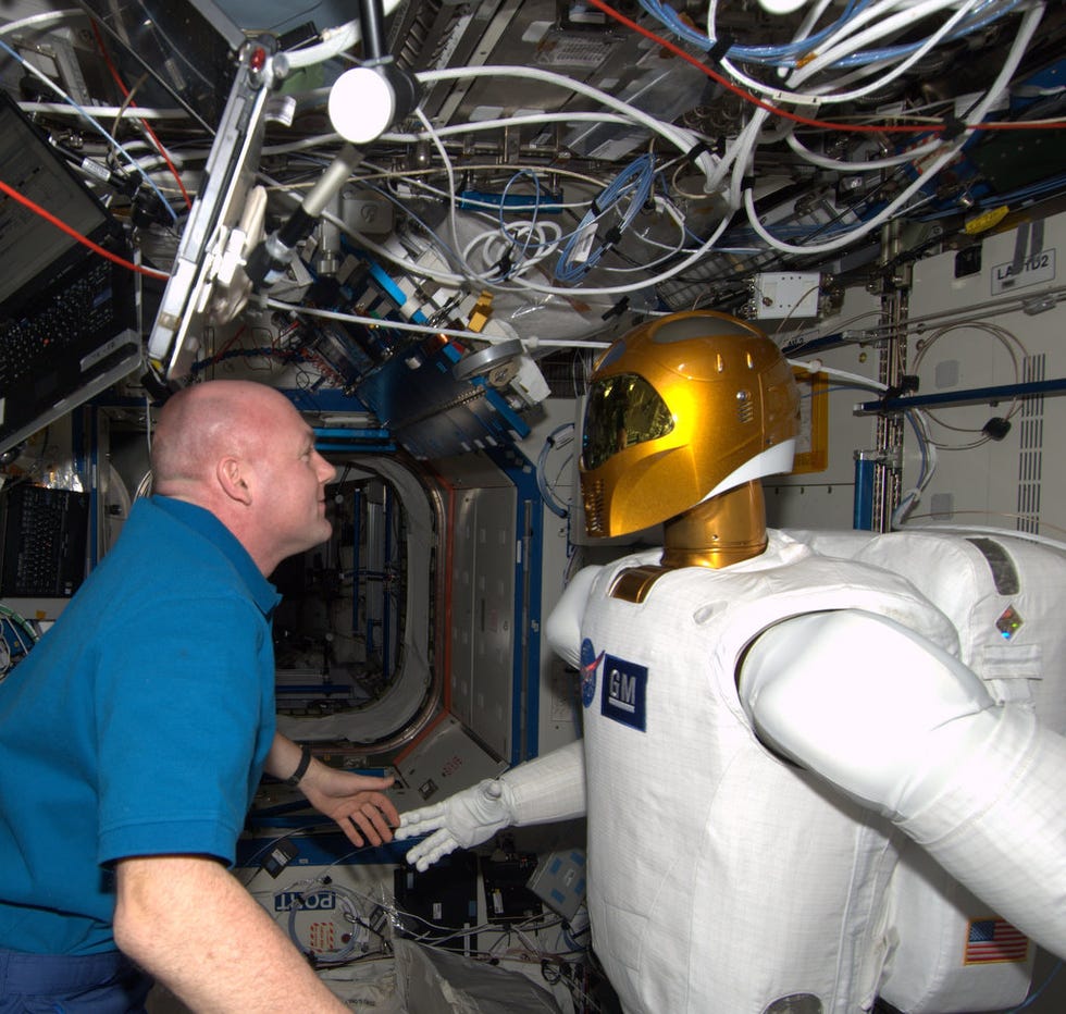 Andrey and Robonaut on the International Space Station